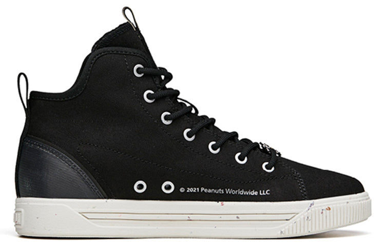 (WMNS) ANTA x Snoopy High Top Canvas Shoes 'Black White' 922138601-1