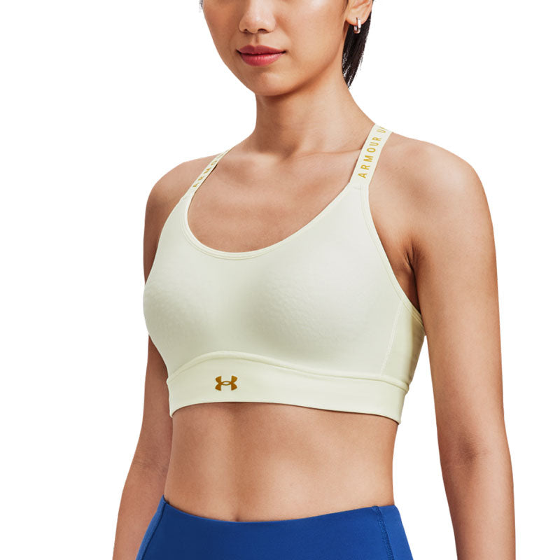 (WMNS) Under Armour Infinity Mid Covered Sports Bra 'Lemon Yellow' 1363353-785