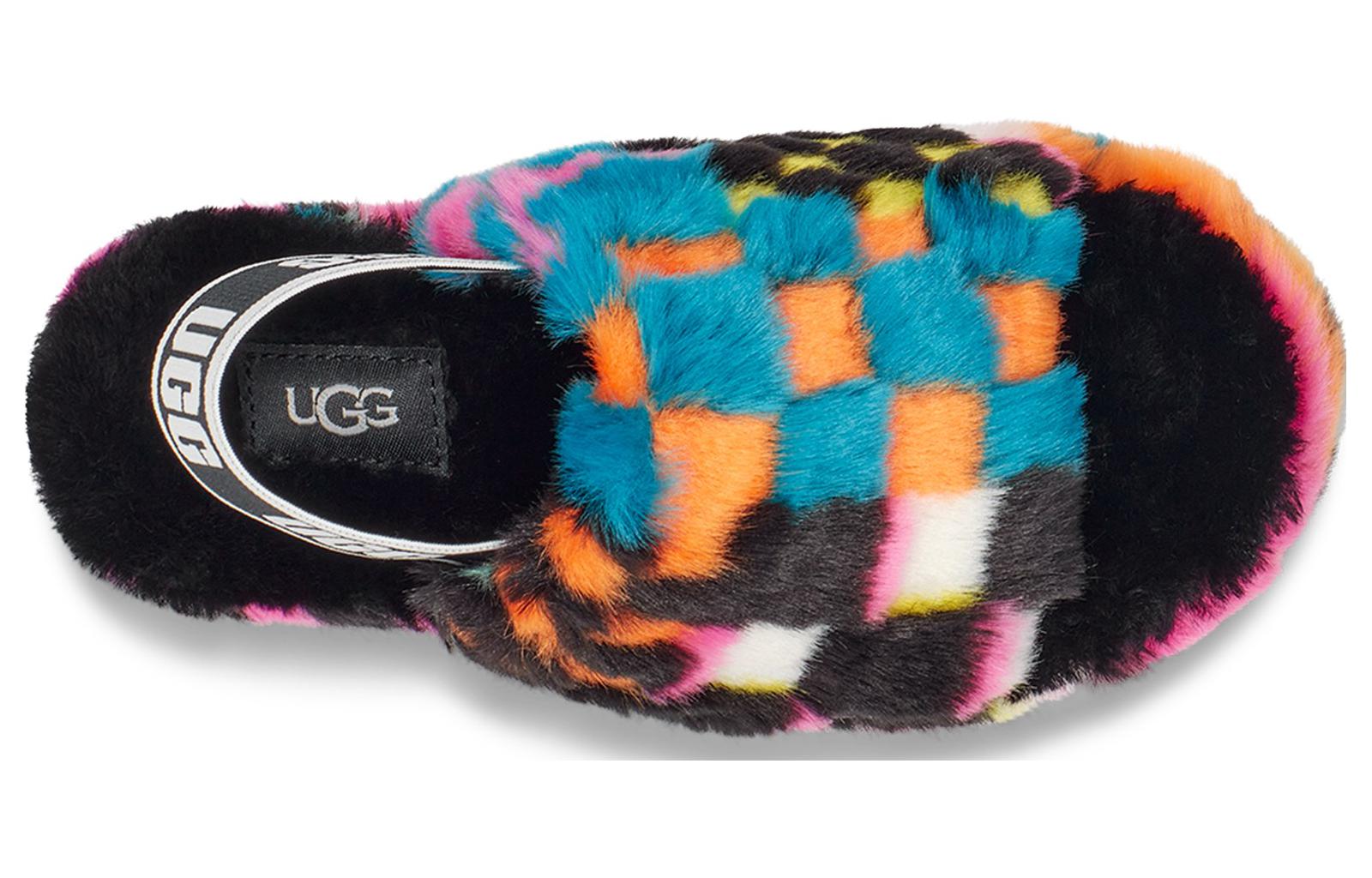 (PS) UGG Fluff Yeah Checks Slide 'Black Multi' 1130390K-BLKM