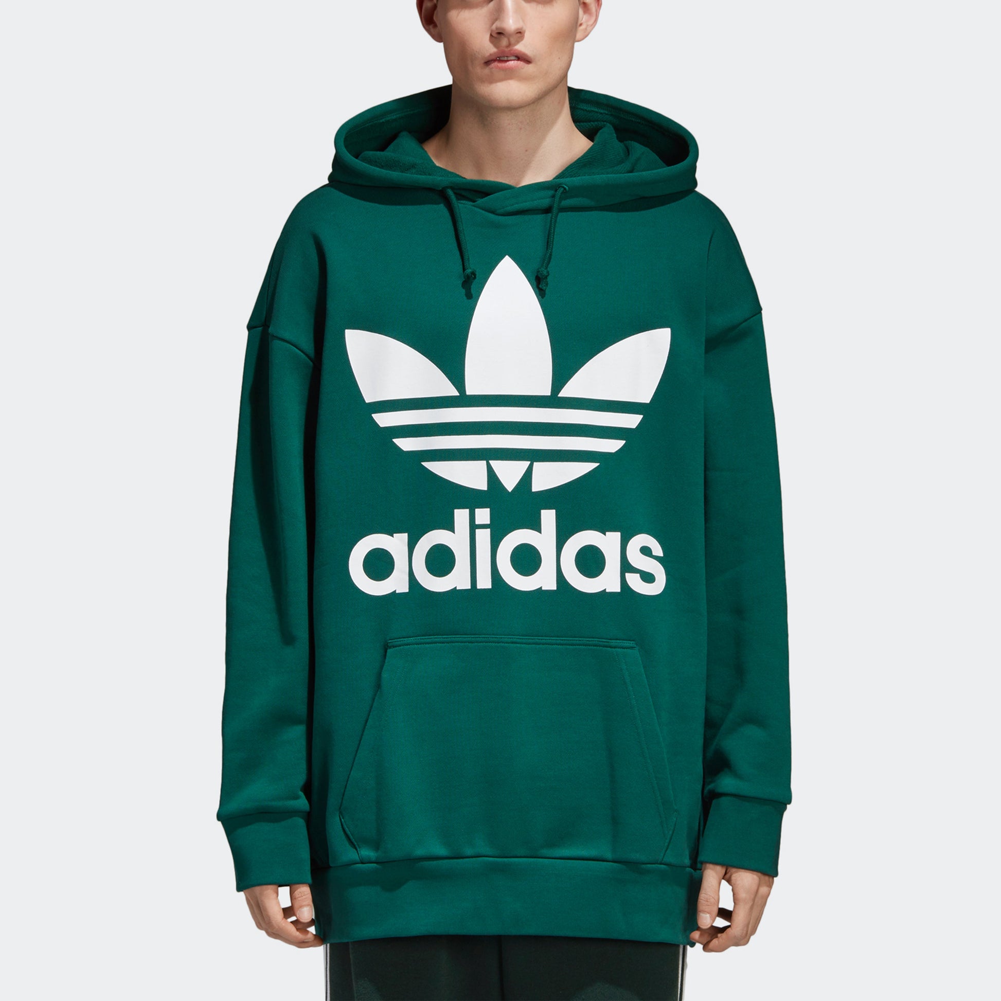adidas originals Tref Over Hood Casual Sports Solid Color Pullover Green CW1248