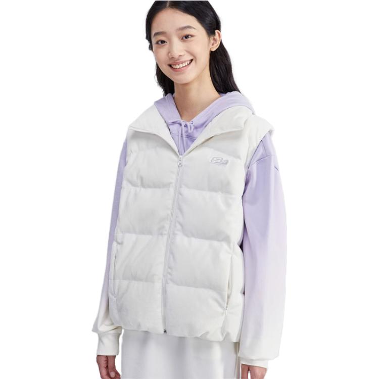 (WMNS) Skechers Sport Down Vest 'White' L423W084-0074