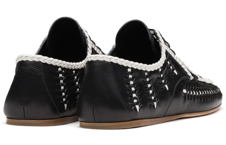 (WMNS) PRADA Prada two-tone Woven Lace-Up Shoes 'Black' 1E177M_3AVH_F0967_F_005