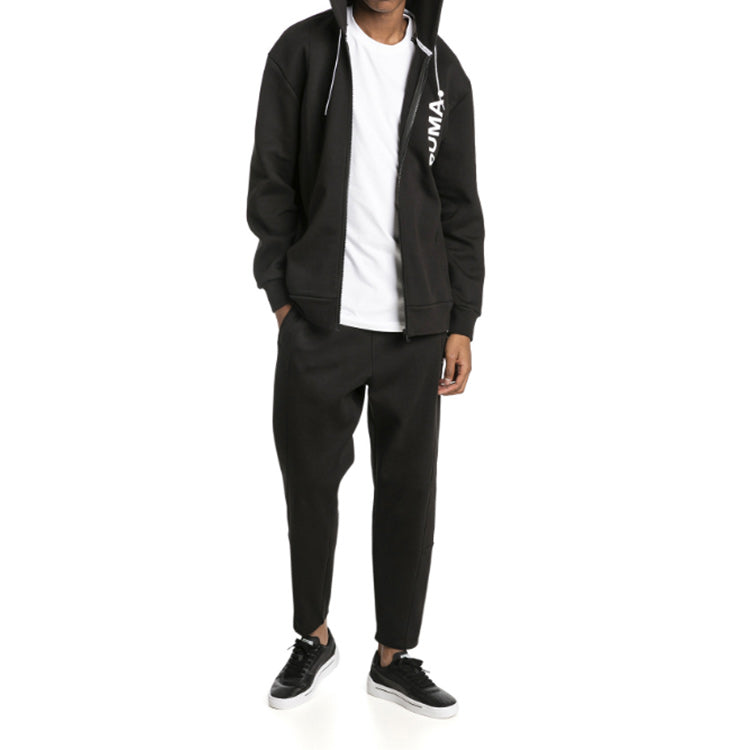 PUMA Alphabet Printing Casual Sports Hooded Jacket Black 57800001