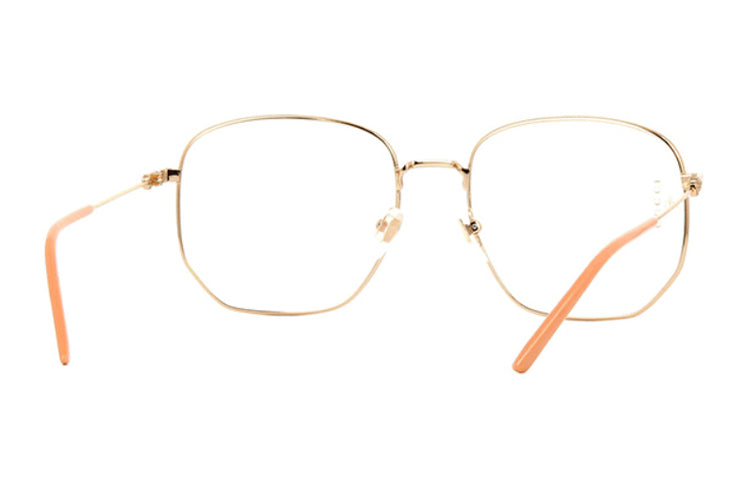 Gucci Metallic Square Thin Frame Glasses Frame Gold Color GG0396S-001