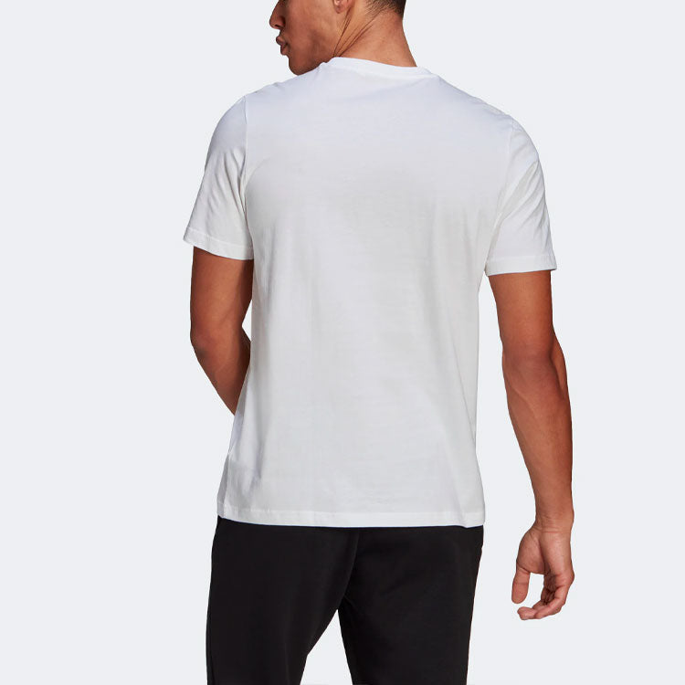 Men's adidas Alphabet Logo Printing Round Neck Pullover Short Sleeve White T-Shirt GL3253