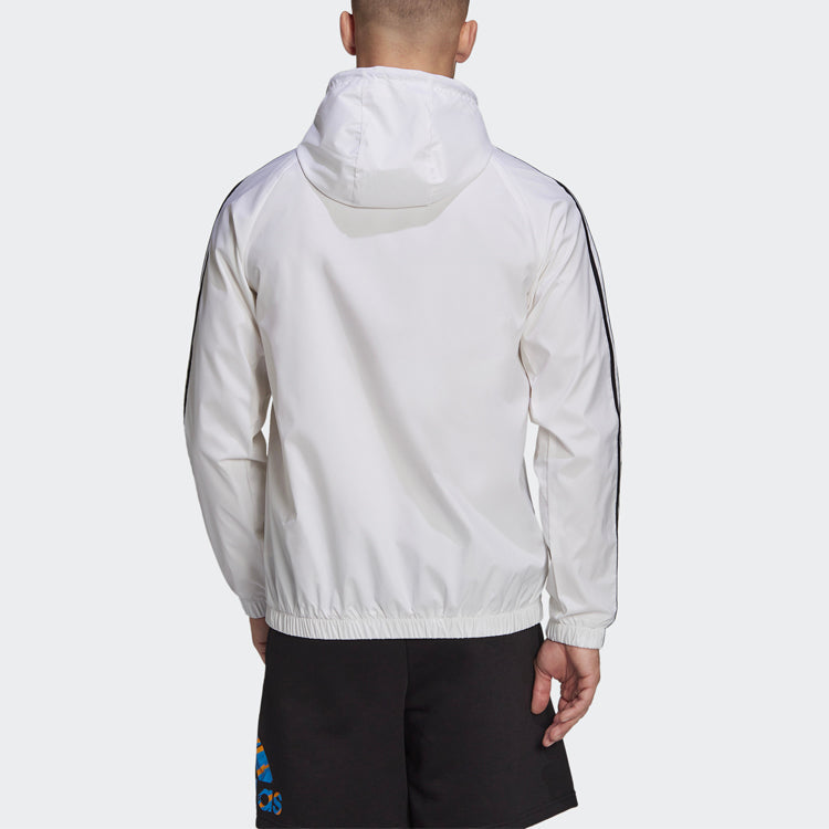adidas Casual hooded Long Sleeves Jacket White HE4318
