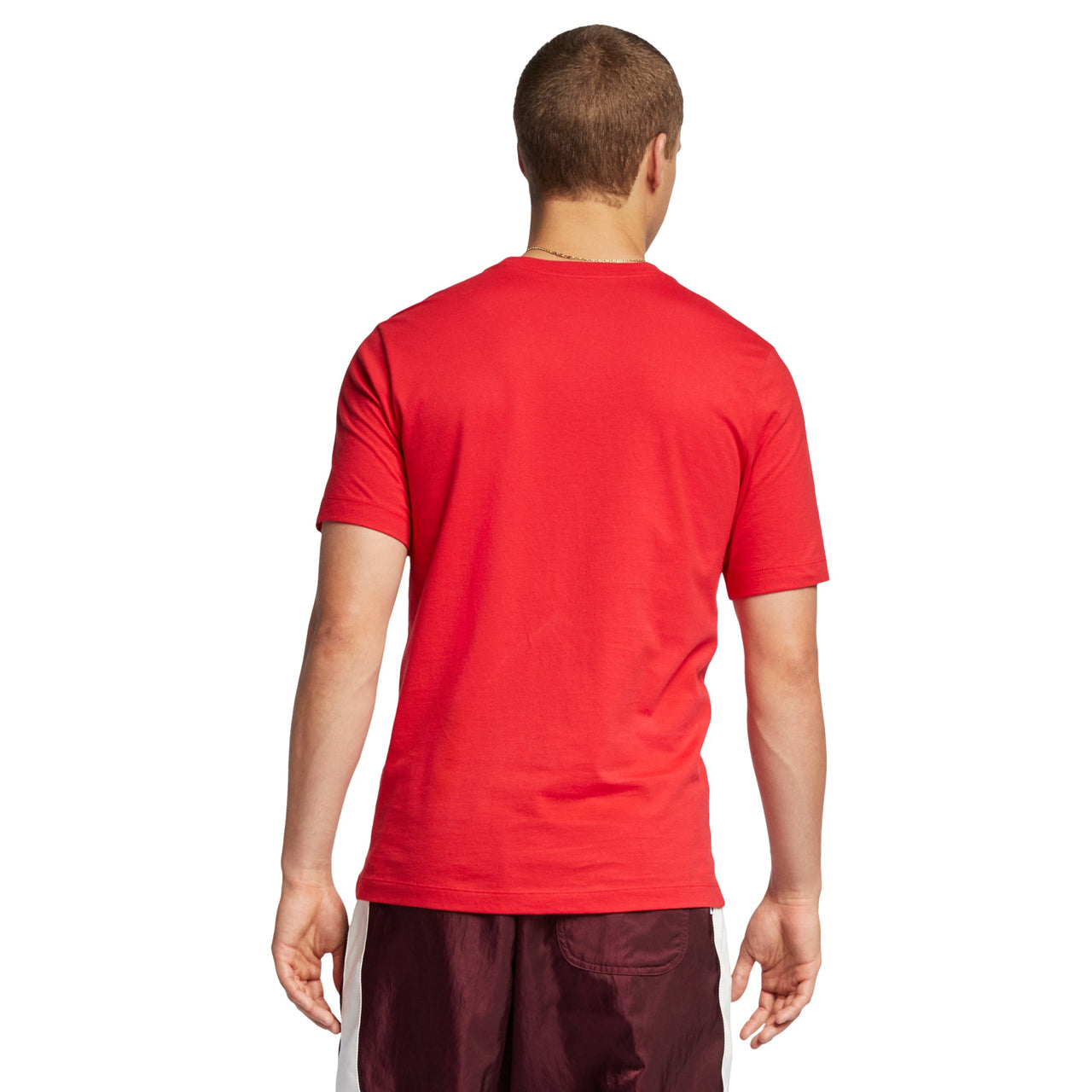 Nike Solid Color Embroidered Small Round Neck Short Sleeve Red AR4999-657