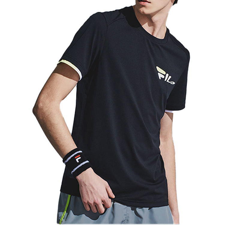 FILA Athletics Alphabet Logo Printing Sports Short Sleeve Blue A11M021109F-NV