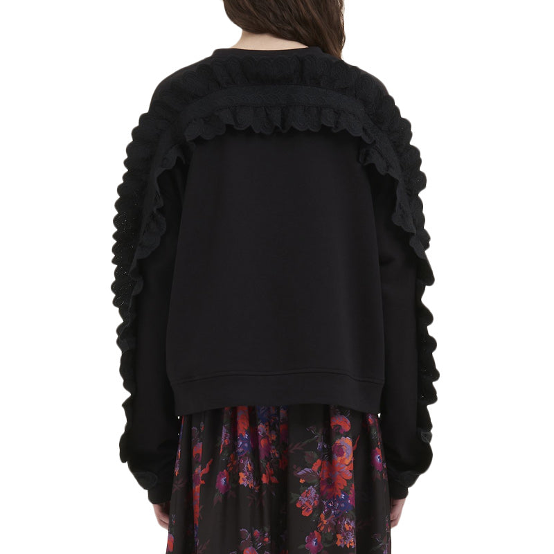 (WMNS) Alexander McQueen Round Neck Long Sleeves Top 'Black' 512450-RLJ45-1000