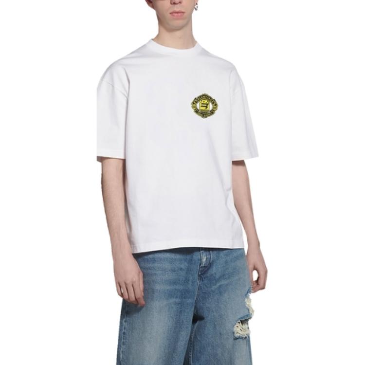 Balenciaga Crest Logo T-Shirt 'White' 612966TLV619000