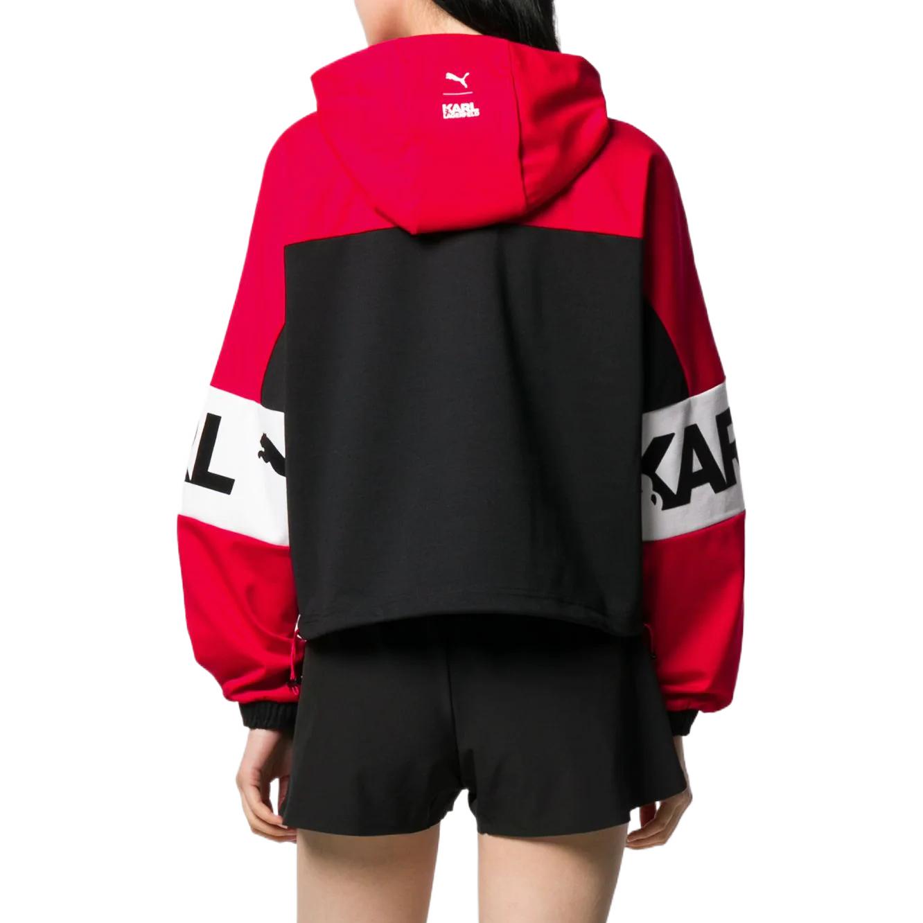 (WMNS) PUMA x Karl Lagerfield XTG Half-Zip Hoodie 'Red White Black' 595567-47