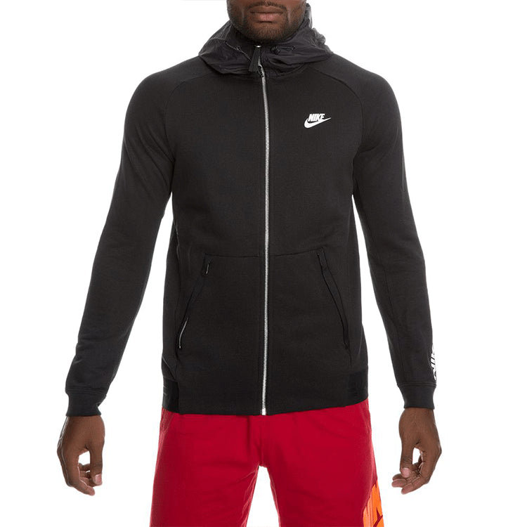 Men's Nike Knit Casual Hooded Jacket Black 861580-010