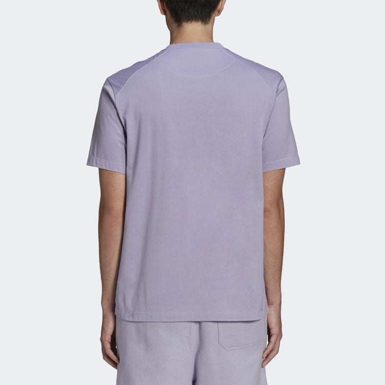 Men's Y-3 SS21 Cotton Round Neck Short Sleeve Lavender T-Shirt GV4115