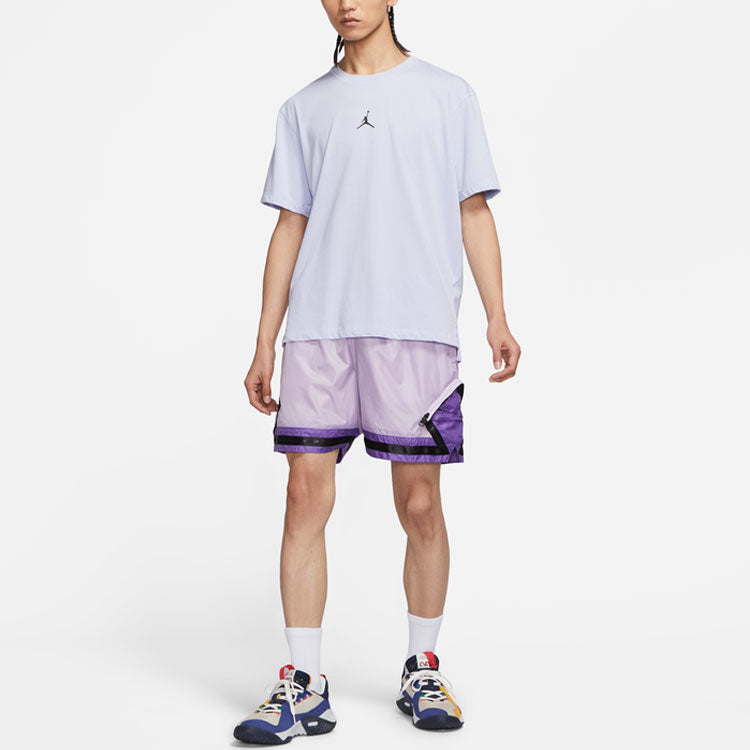Air Jordan Sports Pullover Solid Color Round Neck Short Sleeve T-Shirt Men's Purple DH8922-057