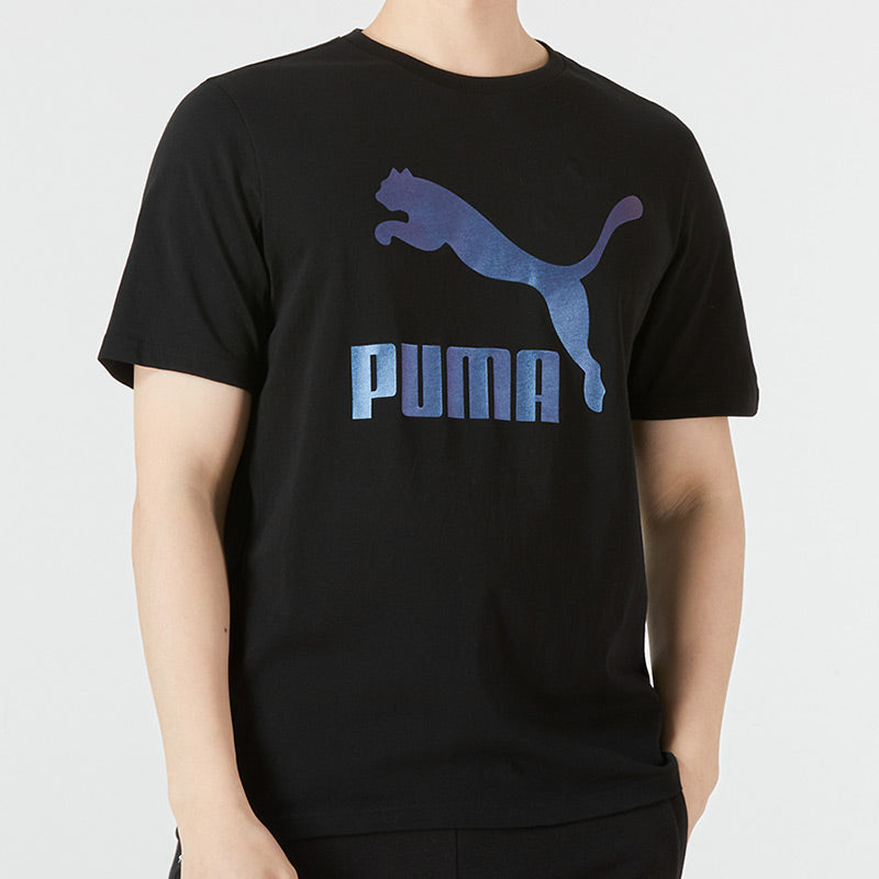 PUMA Classics Logo Metallic Tee 'Black' 536345-51