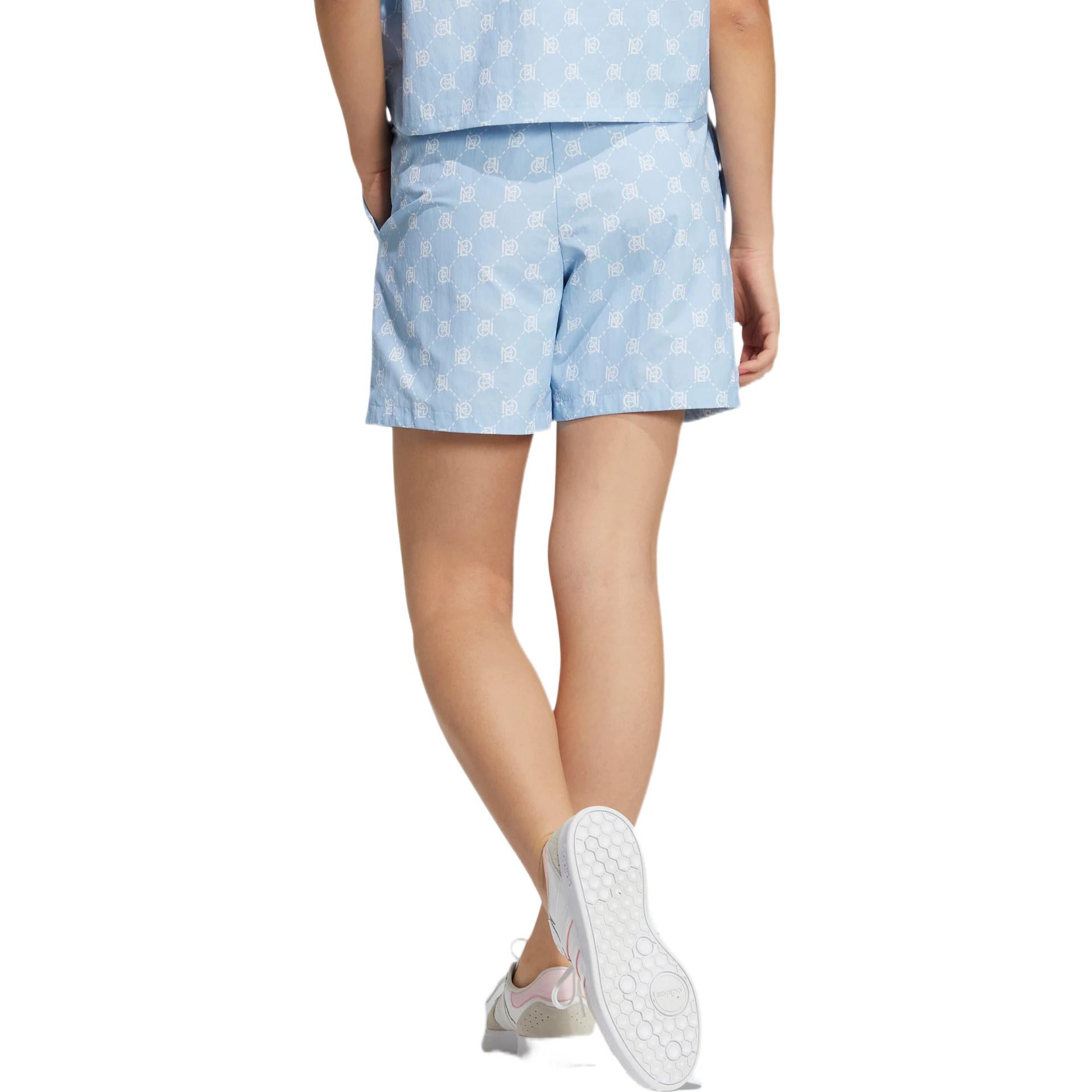 (WMNS) adidas Neo Pattern Printing Lacing Casual Sports Shorts 'Blue' IB5843