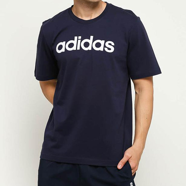 adidas Lin Tee Sports Stylish Short Sleeve Blue DU0406