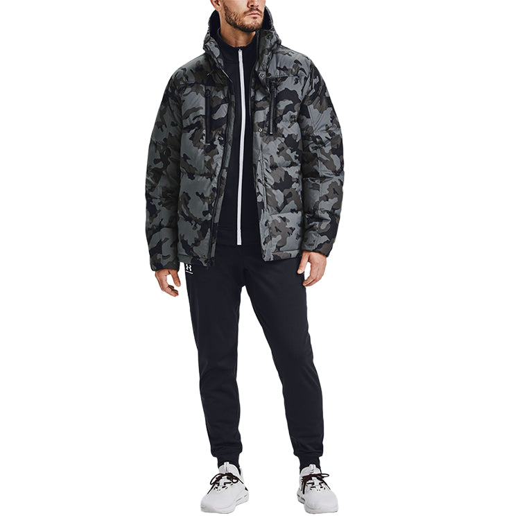 Under Armour Sportstyle Fleece Down Jacket 'Black Grey' 1355853-002