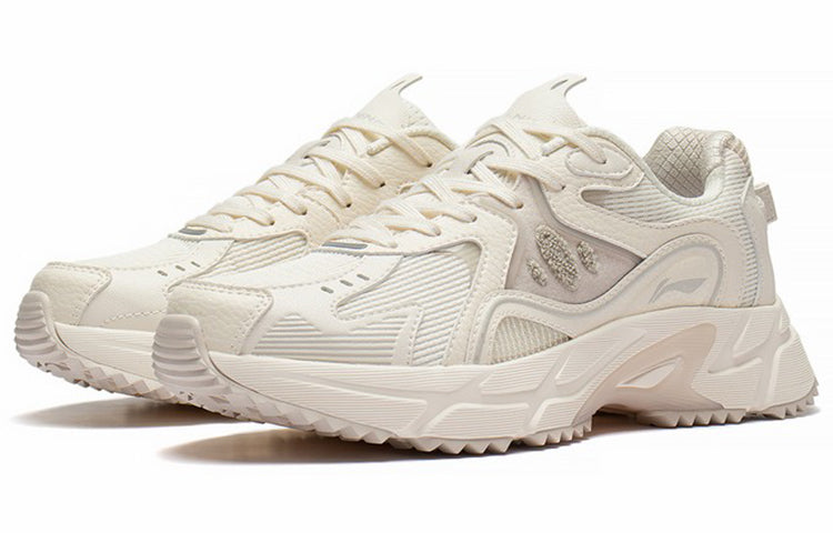 (WMNS) Li-Ning Casual Lightweight Low-Top Sneakers 'White Beige' ARLS022-4