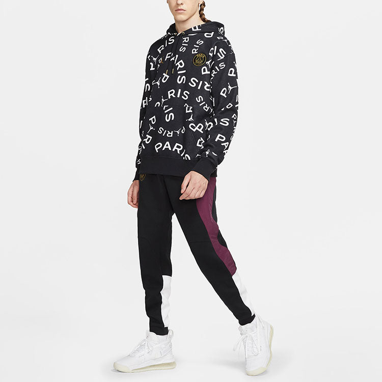 Air Jordan Paris Saint-Germain Full Print Fleece Stay Warm Pullover Black CV9955-010