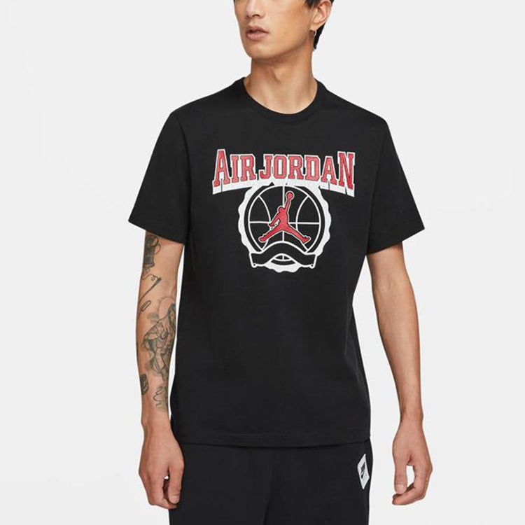 Air Jordan Burst Crack Basketball Sports Round Neck Short Sleeve T-Shirt Men's Black CV3419-010