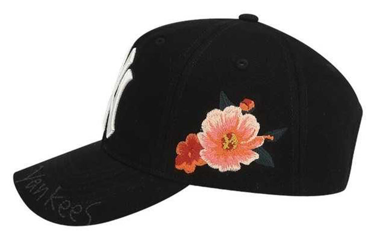 MLB Rose Pattern Black Baseball Cap 32CPFE911