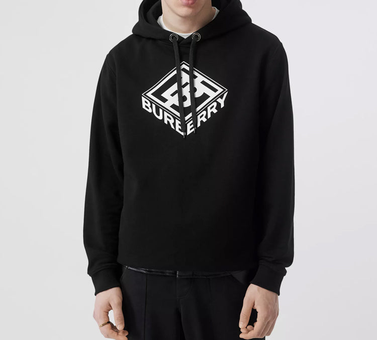 Men's Burberry 3D Logo Pattern Cotton Black 45596711