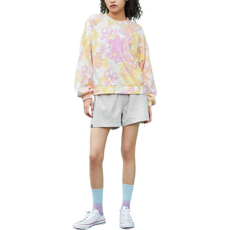 (WMNS) Converse Washed Floral Cotton Crew Neck Shirt Asia Sizing 'Pink' 10023196-A01