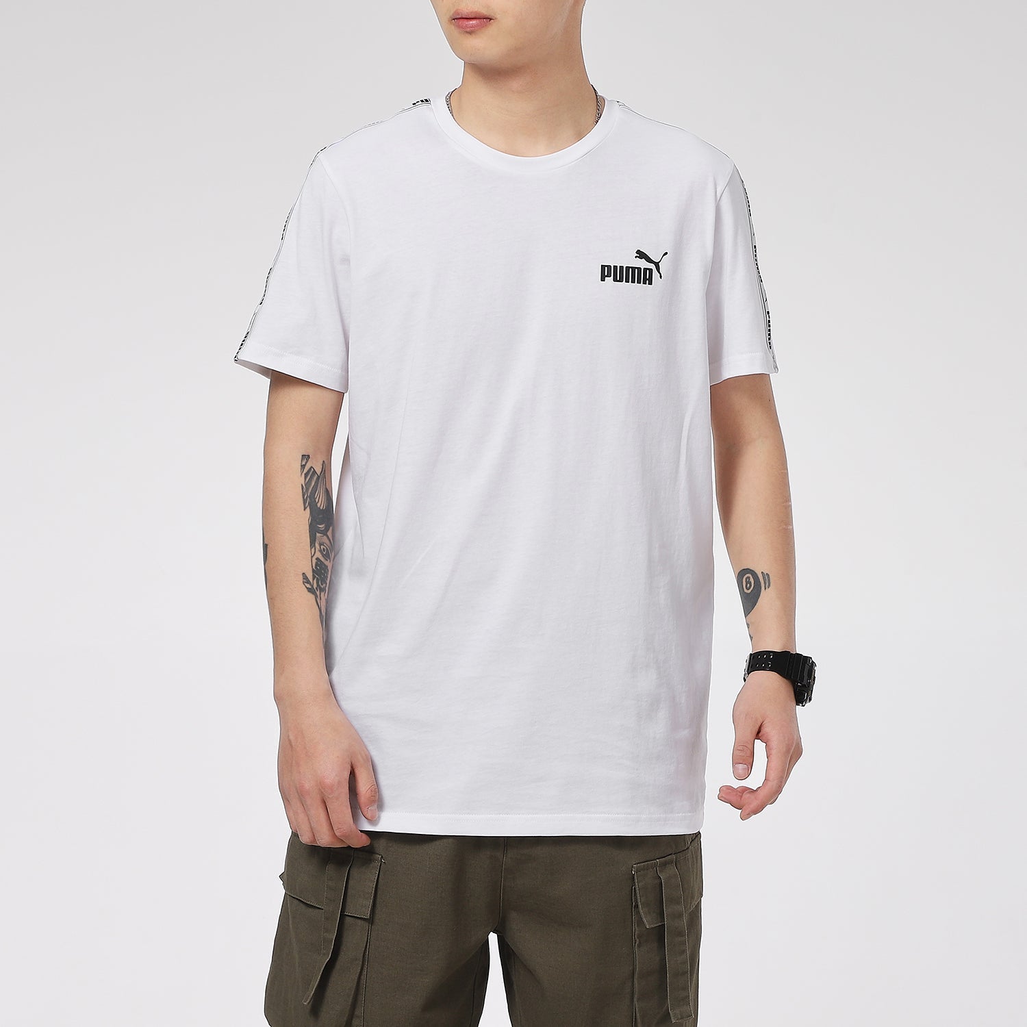 PUMA Taping Logo T-Shirt 'White' 532557-02