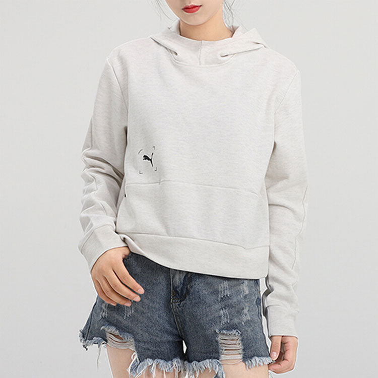 (WMNS) PUMA Nu-Tility Hoodie 'White Black' 585257-19