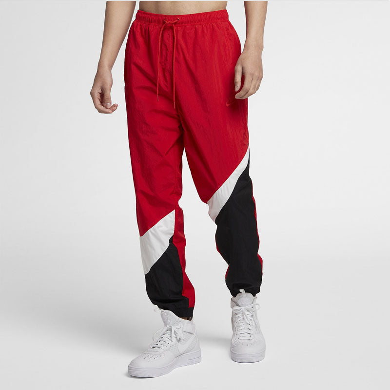 Nike Large Logo Retro Woven Design Sports Pants Red AR9895-657