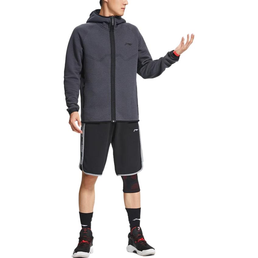 Li-Ning CBA Basketball Hooded Jacket 'Dark Grey' AWDSC13-1