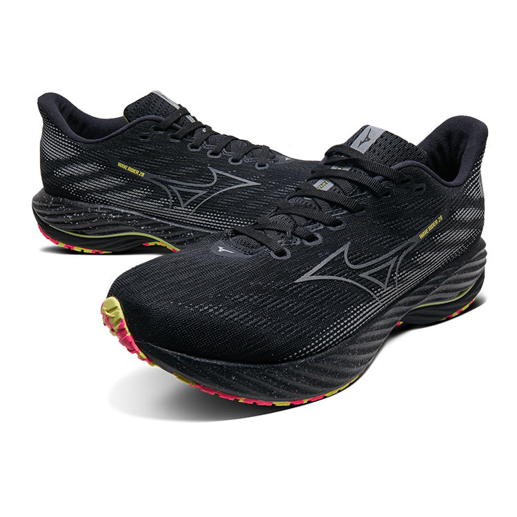 Mizuno Wave Rider 28 'Black Sunny Lime' J1GC246301