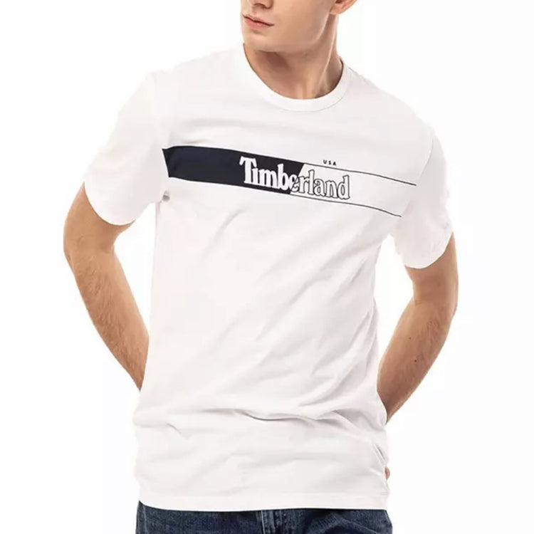 Men's Timberland Logo Printing Short Sleeve White A2A9A100