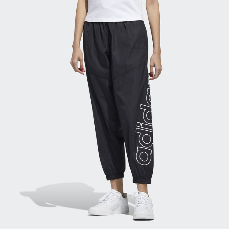 (WMNS) adidas neo Brlv Wvn Tp Logo Printing Sweatpants Black GK1497