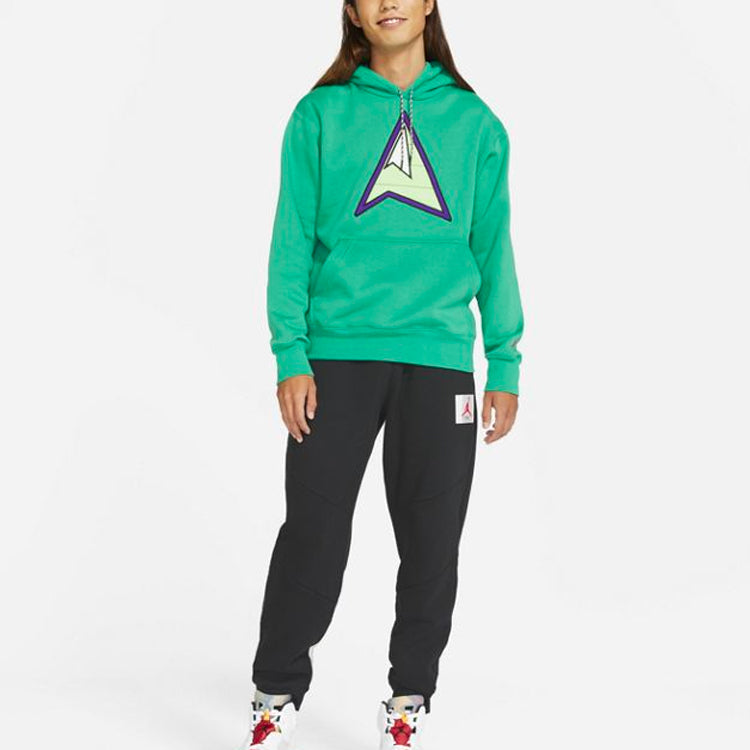 Air Jordan Utility Fleece Casual hooded Pullover Long Sleeves Green CT3490-370