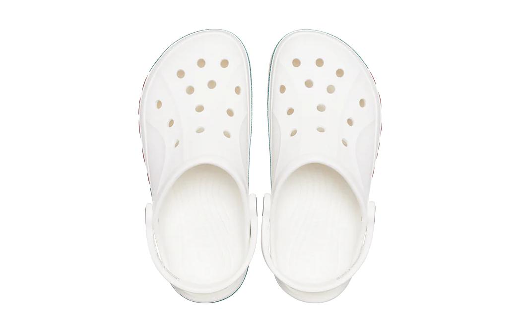 (GS) Crocs Bayaband Rainbow Glitter Clogs 'White Red' 209731-100