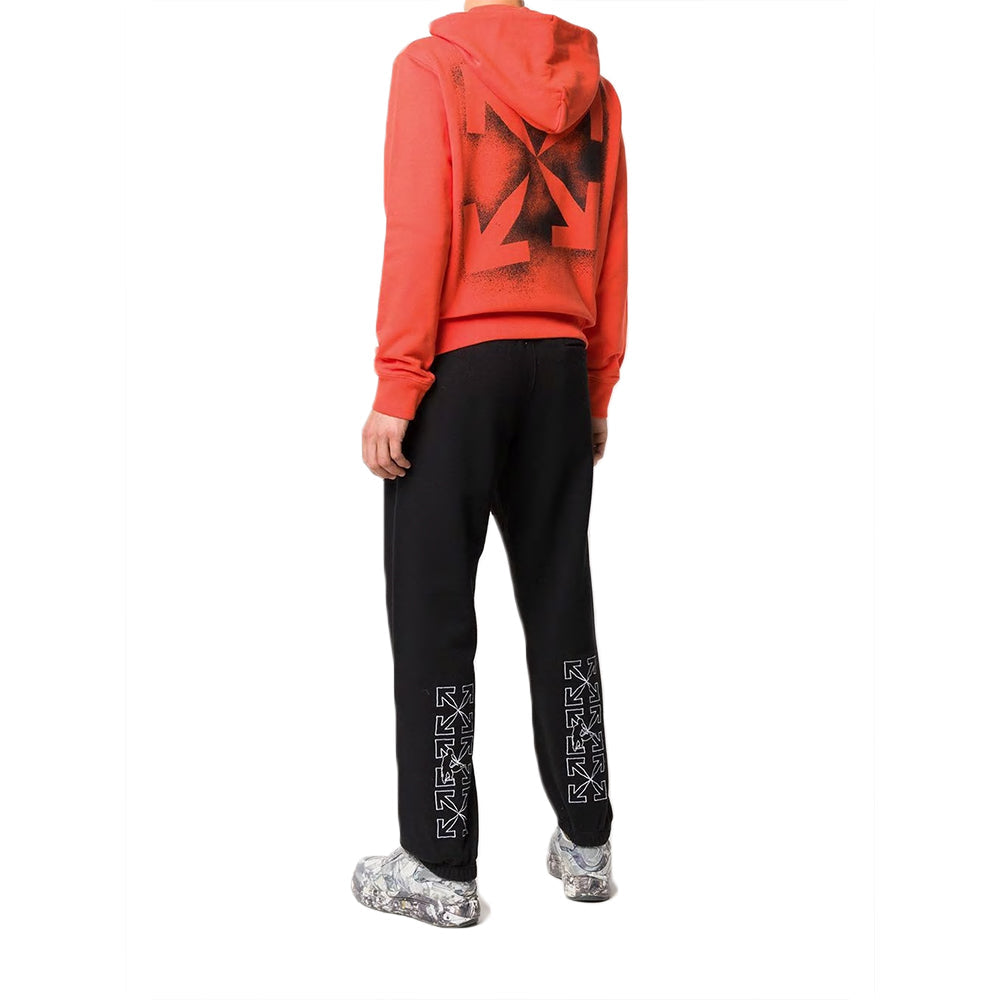 Off-White FW20 Stencil Hooded Pullover Men Orange OMBB034E20FLE0042010