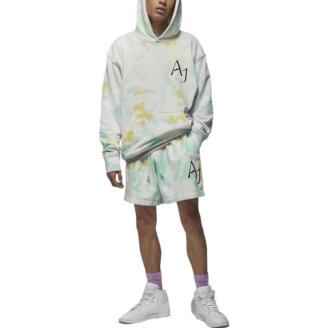Men's Air Jordan Sport DNA Kangaroo Pocket Tie Dye Logo Yellow Green DM1410-530