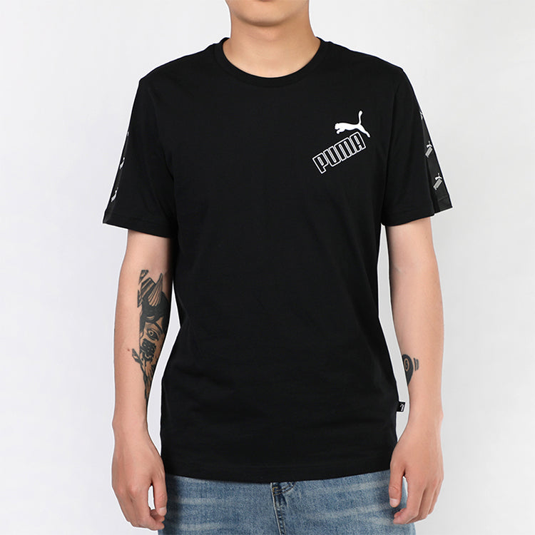 PUMA Amplified Printing Round Neck Short Sleeve Black 586349-01