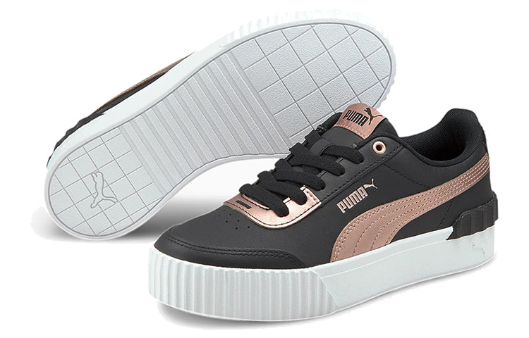 (WMNS) PUMA Carina Lift Metallic Black/Gold Casual Low Board Shoes 375995-02