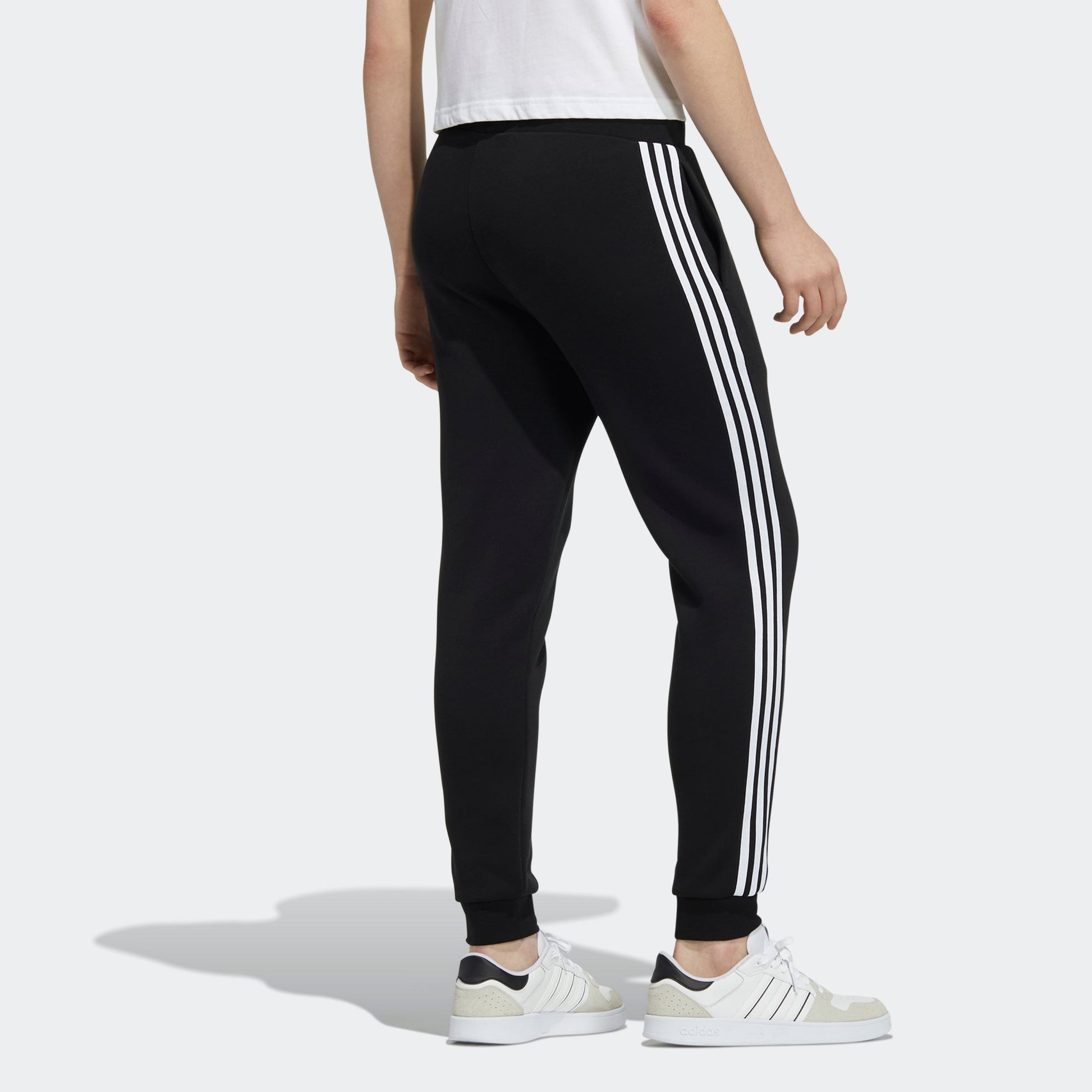 Men's adidas neo Ce 3S Flc Tp Logo Stripe Bundle Feet Sports Pants/Trousers/Joggers Black H14204