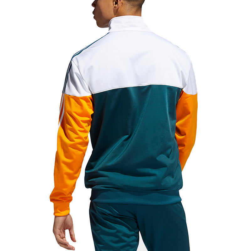 adidas originals Split Firebird Colorblock Casual Sports Stand Collar Side Stripe Windproof Jacket Yellow Green GN8618