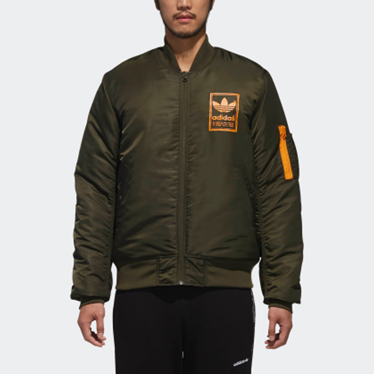 adidas Neo GRAPHICS BOMBER Army Green Mens Running Jas Sport Kleding Wind-proof Hoodies Comfortable DN8054