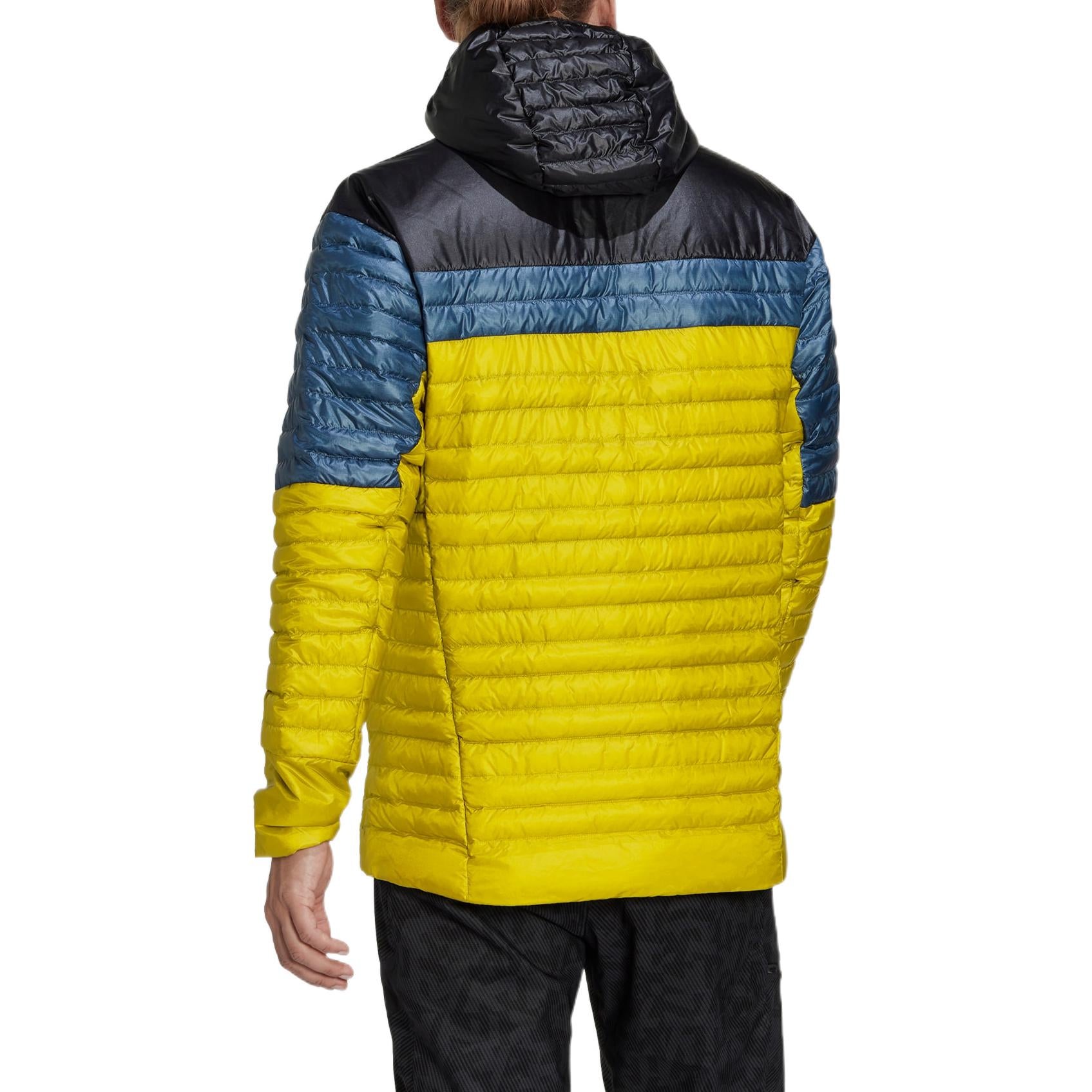Men's adidas Terrex Tr Colorblock Design Brand Logo Printing Zipper Hooded Down Jacket Colorblock HF8847