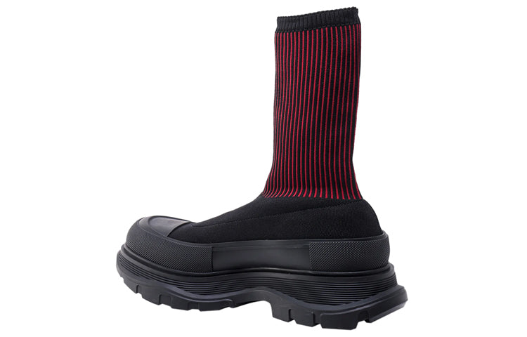 Alexander McQueen Graffiti Knit Tread Slick Boots 'Wine Red Black' 705671W4UD11550