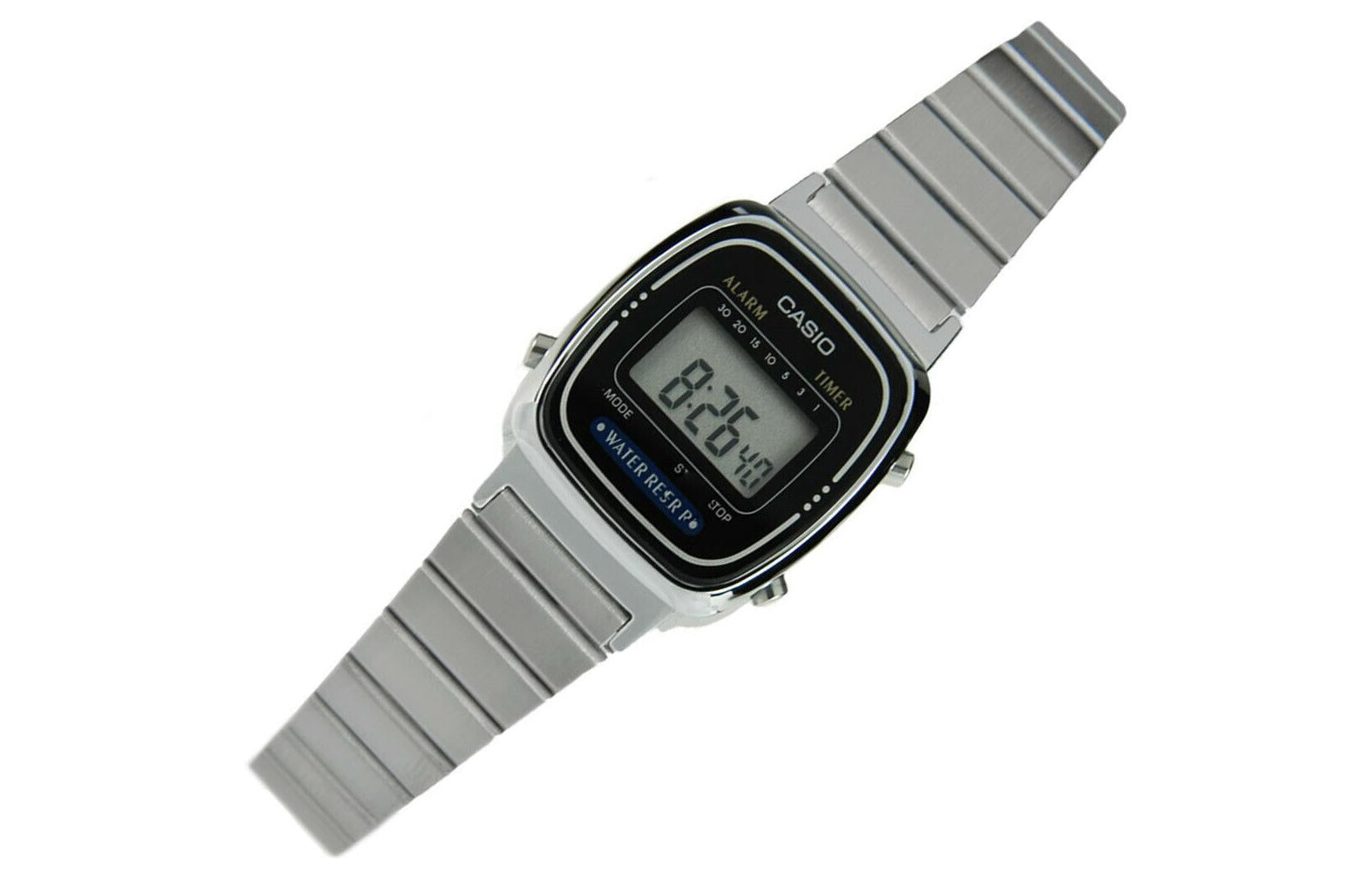 CASIO Waterproof Quartz Silver Digital LA670WA-1D