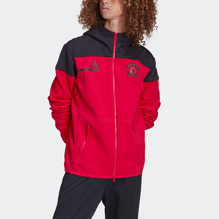 adidas Manchester United 20-21 Season Soccer/Football Sports Jacket Red GN4757