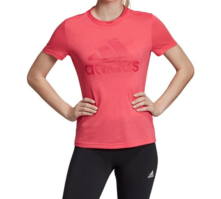 (WMNS) adidas Logo Alphabet Printing Sports Short Sleeve Red EB3788