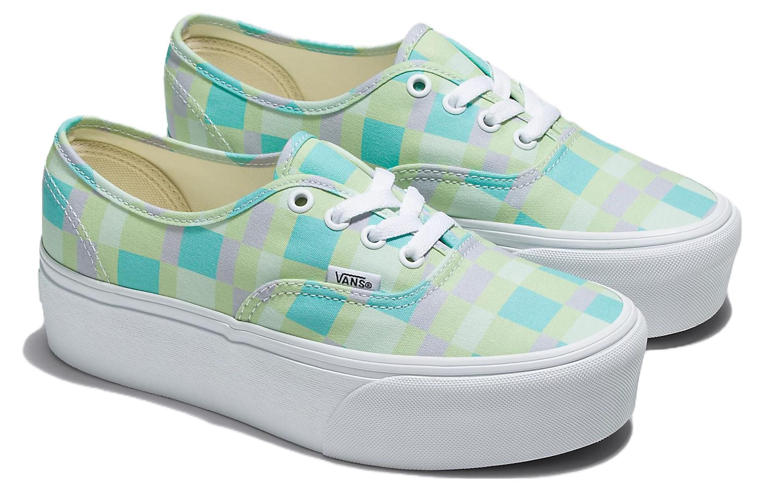 (WMNS) Vans Authentic Pastel Picnic Stackform Shoes 'Green White' VN0A5KXXPP5